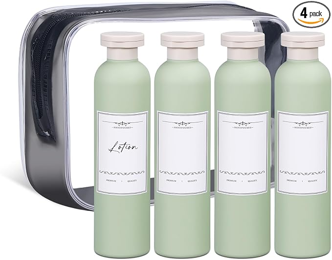 ASEVAT 8.8 oz Travel Refillable Shampoo Bottles, Plastic Empty Plastic Squeeze by ASEVAT