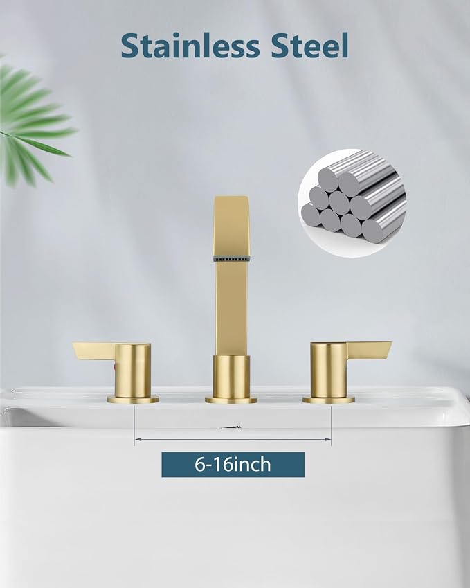 Aolemi Bathroom Faucets 3 Hole, 8 Inch Widespread Waterfall Bathroom Sink Faucet - Image 5