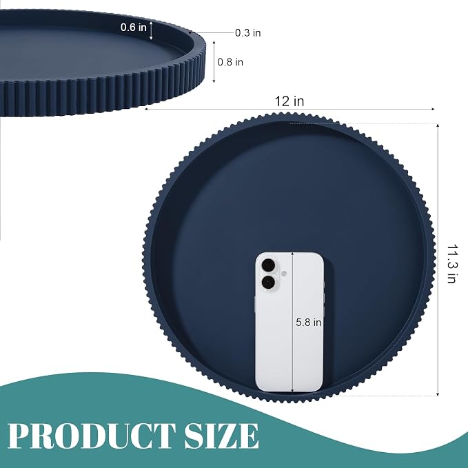 Silicone Bathroom Tray Round Kitchen Counter Organizer Decorative Vanity - Image 6
