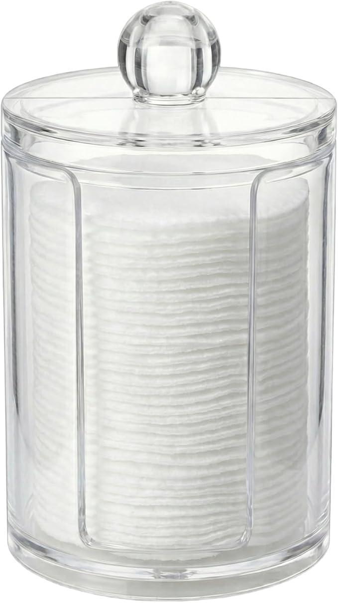 10oz Cotton Round Holder with Lid, Vertical Dispenser by AkoSlale