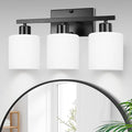 CANMEIJIA 3-Light Bathroom Vanity Light Fixtures, Matte Black Vanity Wall by CANMEIJIALighting