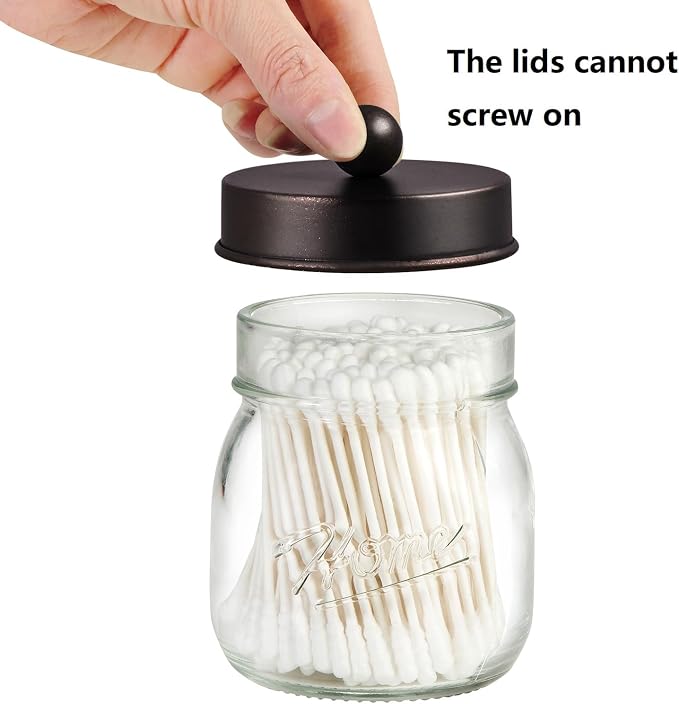 Amolliar Mason Jar Bathroom Accessories Set 4 Pcs -Lotion Soap Dispenser & 2 - Image 4