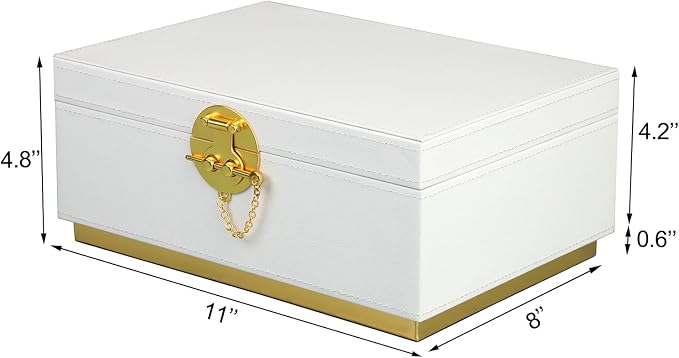HofferRuffer Elegant Faux Leather Decorative Box, Storage Jewelry Box Organizer - Image 2