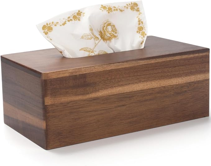 Tissue Box Cover Rectangle, Wood Tissue Box Holder, Wooden Facial Paper Holder by XIMISISE