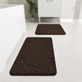 YIHOUSE Bathroom Rugs Mat Set 2 Piece Brown, Memory Foam Bath Mats Sets by YIHOUSE