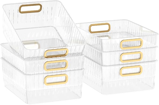 Kekow 6-Pack Clear Pantry Organizer Bins, Plastic Storage Bins - Image 7