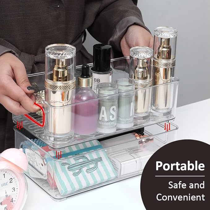 Desktop Organizer, Combination of Large Capacity Storage Acrylic Baskets - Image 2