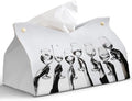 Blck And White Cheers Leather Tissue Box Cover Rectangle, Holiday Party Decor by PaJiaNi