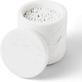WORHE Marble Qtip Holder with Lid Natural Cotton Ball Container by WORHE
