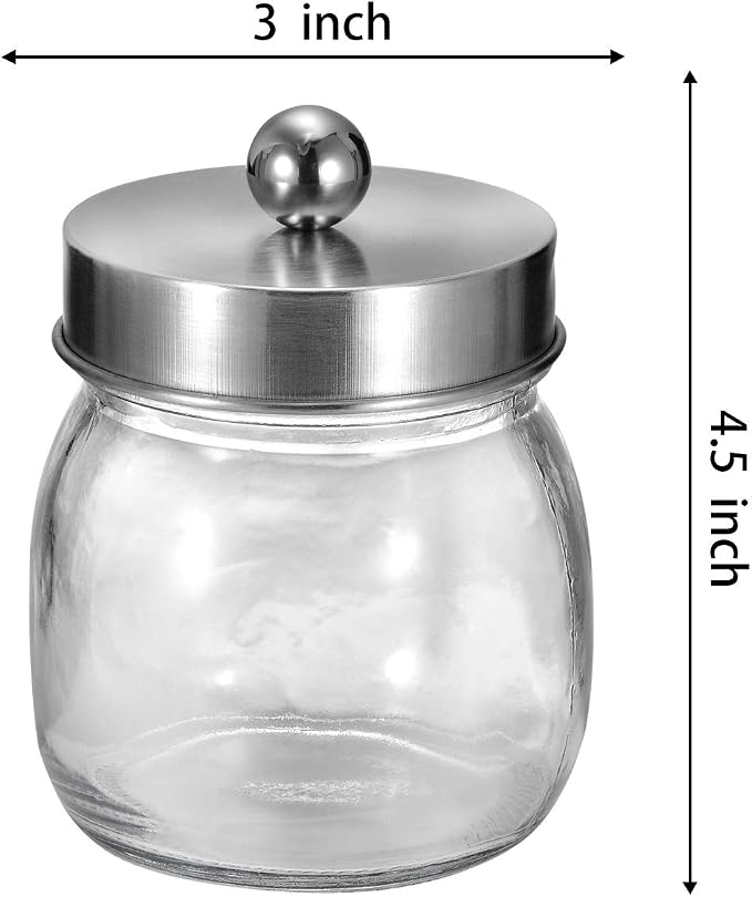SheeChung Small Mason Jar, Glass Qtip Holder, Apothecary Jars - Image 6