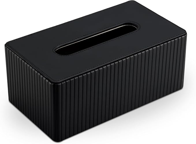 KINGFOM PU Leather Tissue Box Cover Rectangular Tissue Box Holder - Image 4