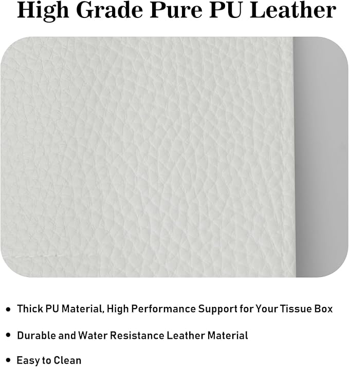 Tissue Box Cover Holder Square Tissue Cube Cover PU Leather Tissue Organizer - Image 5