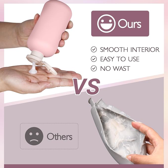 ASEVAT 10oz 3Pcs Plastic Refillable Travel Shampoo and Conditioner Bottles - Image 3