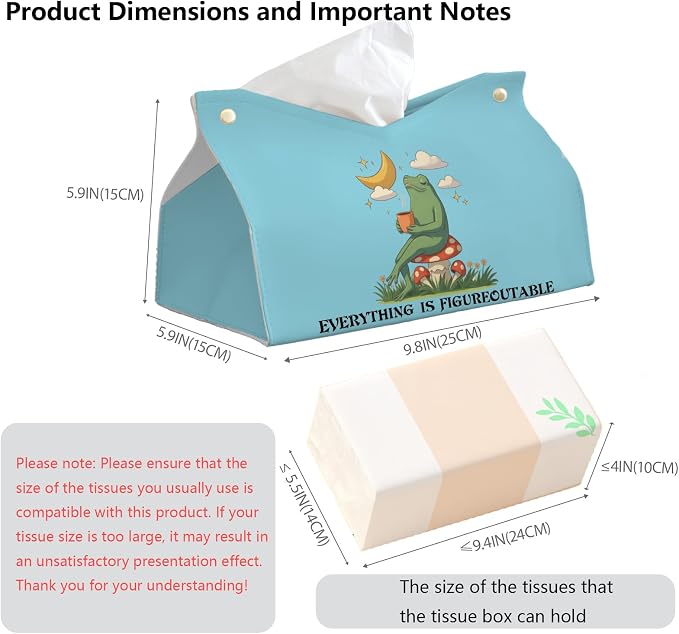 Bule Frog Motivational Tissue Box Cover, Mental Health Inspirational Toilet - Image 7