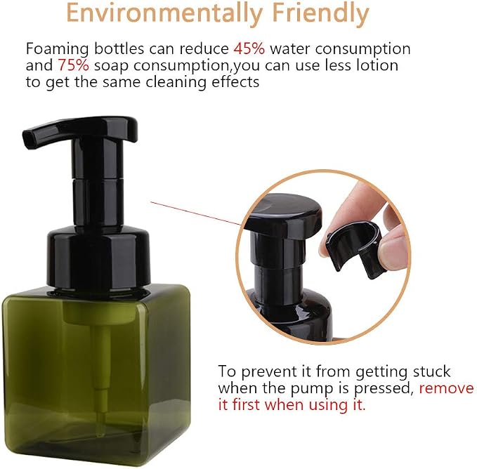 UUJOLY Foaming Soap Dispenser, 250ml Refillable Pump Bottle - Image 2