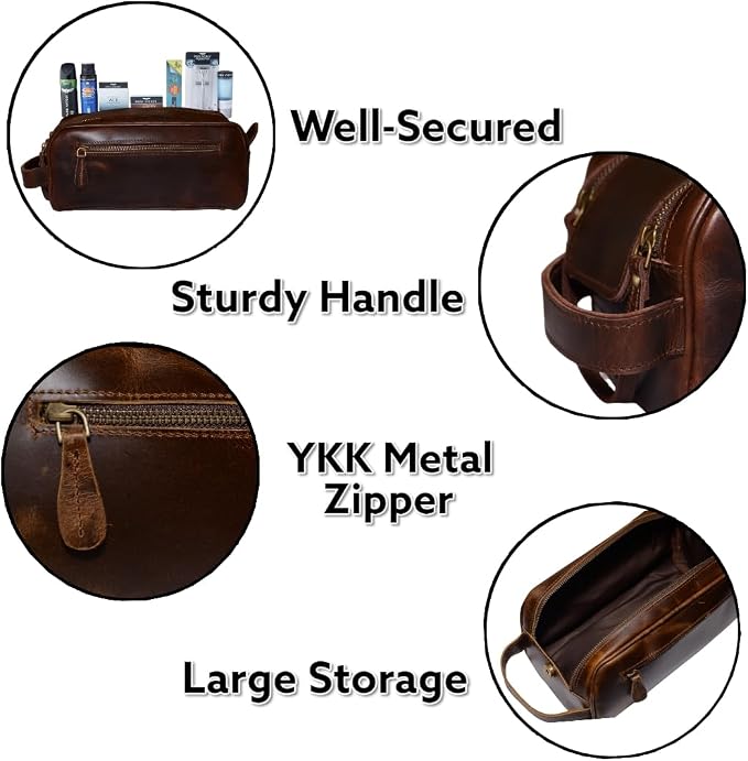Leather Toiletry Bag for Men - Image 5