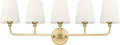 5-Light Bathroom Light Fixtures, Brushed Gold Vanity Lights by Metwet
