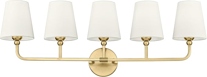 5-Light Bathroom Light Fixtures, Brushed Gold Vanity Lights by Metwet