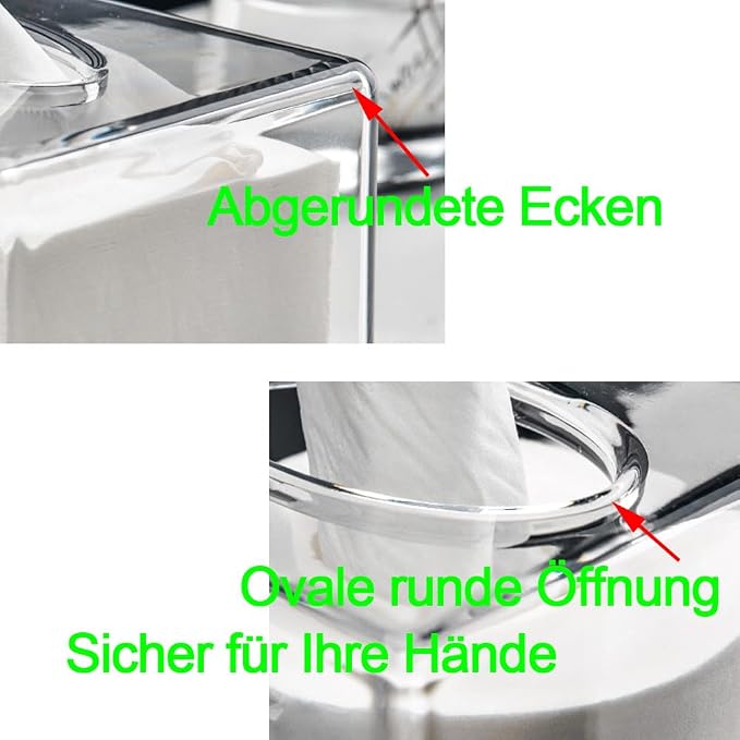 Square Clear Acrylic Tissue Box Covers, Big Bathroom Facial Napkin Box Holders - Image 5
