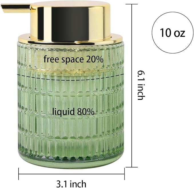 2pcs Green Foaming Soap Dispenser, Glass Foam Hand Soap Dispenser - Image 4