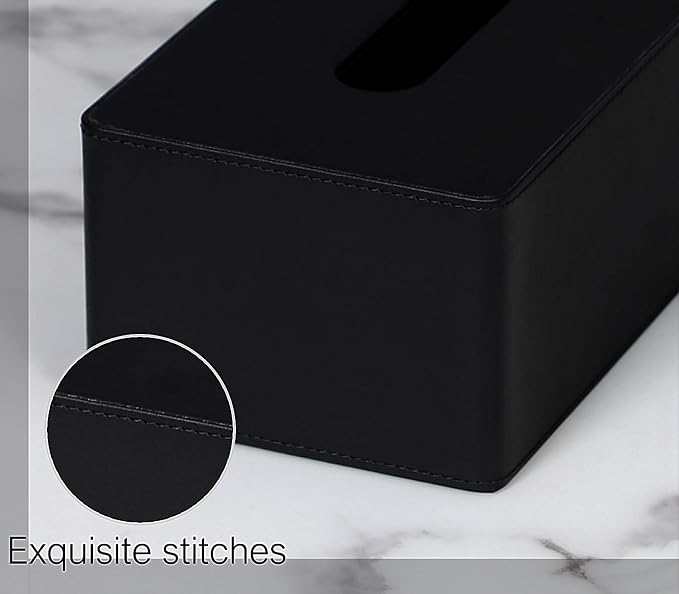 Tissue Box Cover Rectangular 9.8" x 5.3" x 4.3" Refined Modern PU Leather - Image 8