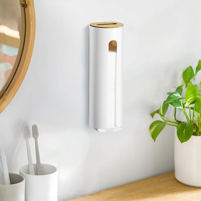 Cotton Pad Holder, Wall Mounted Cotton Rounds Holder Dispenser Face Pad Holder - Image 8
