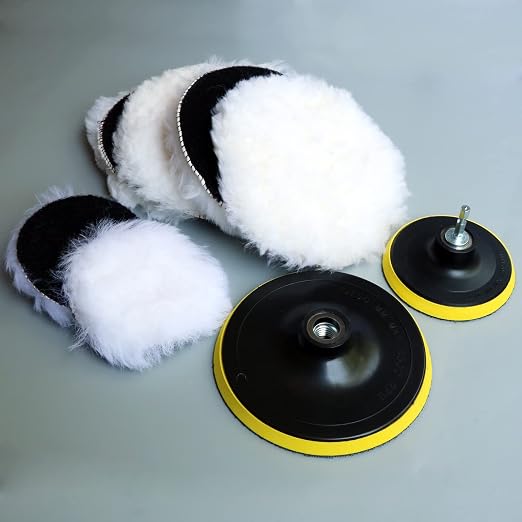 9PCS 4" 6 Inch Natural Wool Polishing Buffing Pad Kit, Polishing Buffing Wheel - Image 6