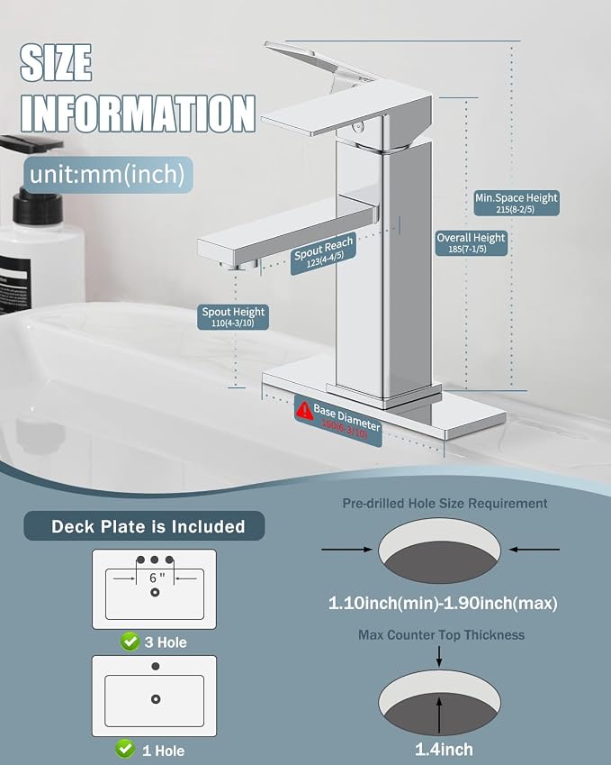 Bathroom Faucet-2 Sets, Bathroom Sink Faucets - Image 8