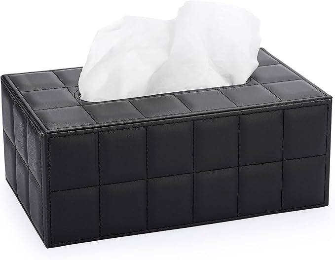 Sumnacon Rectangular Leather Tissue Box Cover by Sumnacon