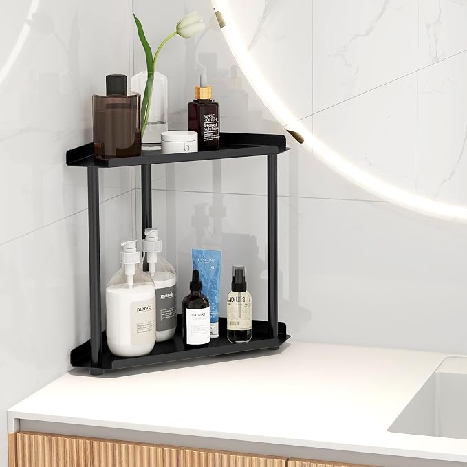 FLE Corner Bathroom Counter Organizer, Bathroom Organizer Countertop, - Image 2