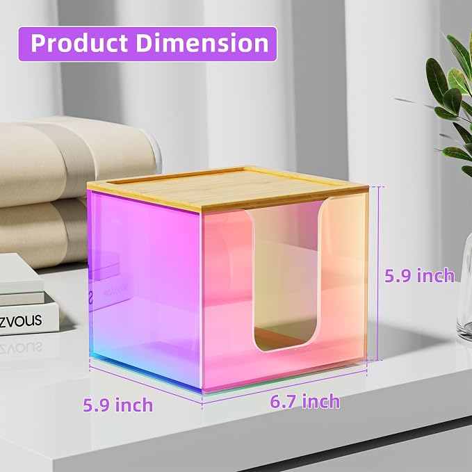 VITVITI Disposable Face Towel Holder Box, Acrylic Facial Towel Container - Image 6