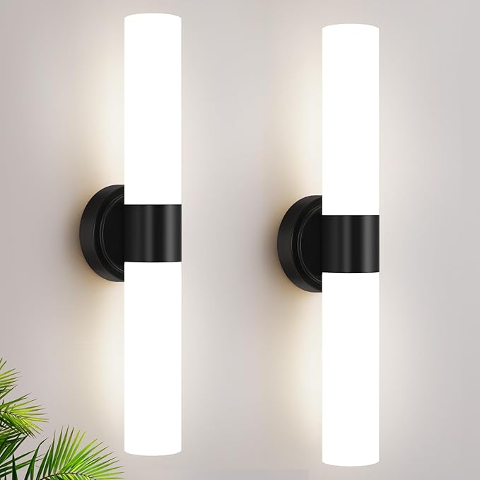 Wall Sconces Set of Two, Modern Bathroom Sconces Wall Lighting by Meybiok