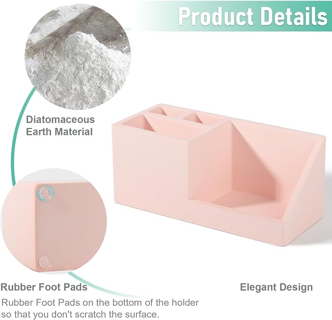 Diatomite Toothbrush Holders for Bathrooms, Quick Dry Electric Tooth Brush and - Image 4