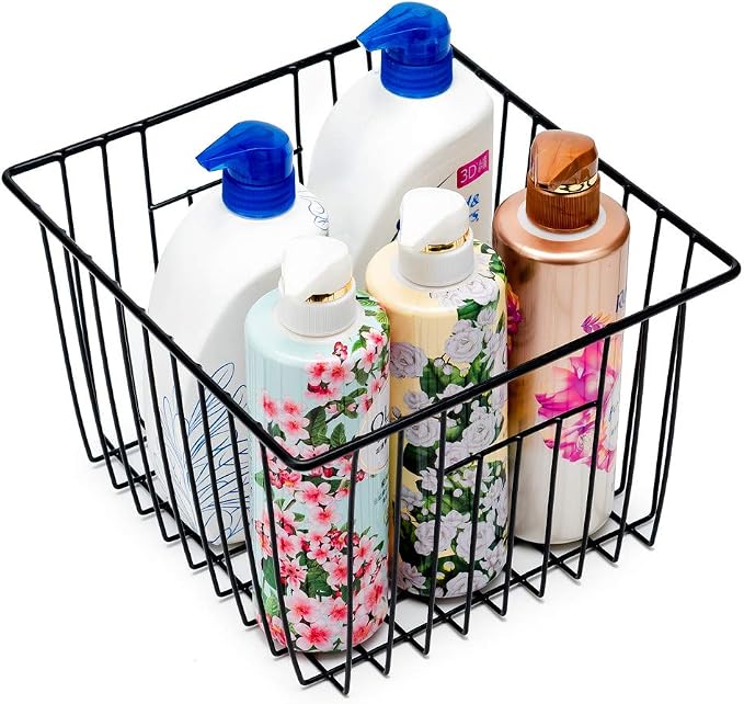 SANNO Black Closet Baskets Freezer Baskets Pantry Storage Wire Basket, Wire - Image 3