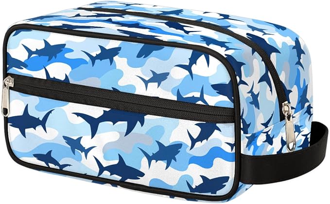 Shark Blue Camo Kids Toiletry Bag - Image 2