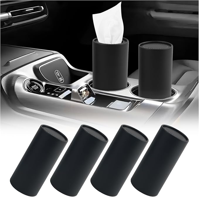 4PCS Car Tissue Holder, Pull Out Minimalist Car Tissues Cylinder by VKQTS