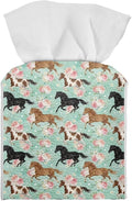Horses Modern Tissue Box Holder, Waterproof Square PU Leather Napkin Case by Pzuqiu