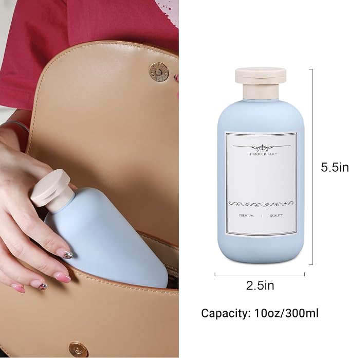 10oz Travel Shampoo Bottle, Empty Plastic Squeeze Bottles - Image 6