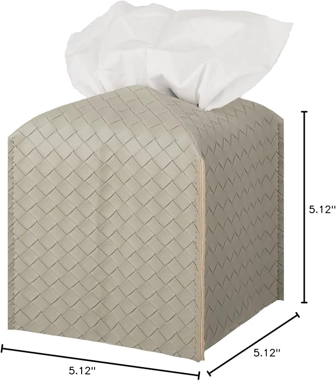 Tissue Box Cover PU Leather Tissue Holder Square Facial Tissue Case Facial - Image 6