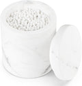 Natural Marble Canister, Cotton Swab Holder by Nanshop