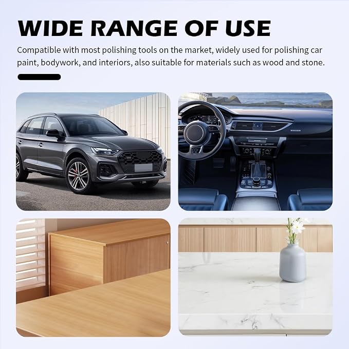 5PCS 6 Inch Polishing Pads Kit Sponge & Polyester, Heavy Duty Reusable Car - Image 7