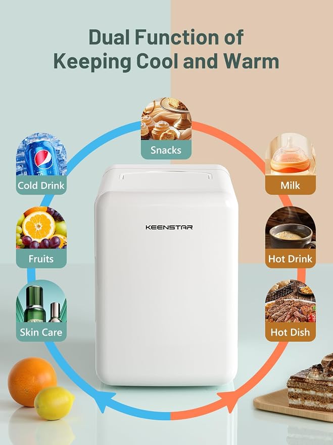 KEENSTAR Mini Fridge, 6 Liter/8 Can Small Fridge, 110V AC/ 12V DC Cooler and - Image 3