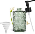 Green Glass Soap Dispenser, 11 Oz/330ml Liquid Hand Lotion Dispenser Set by YTDTKJ