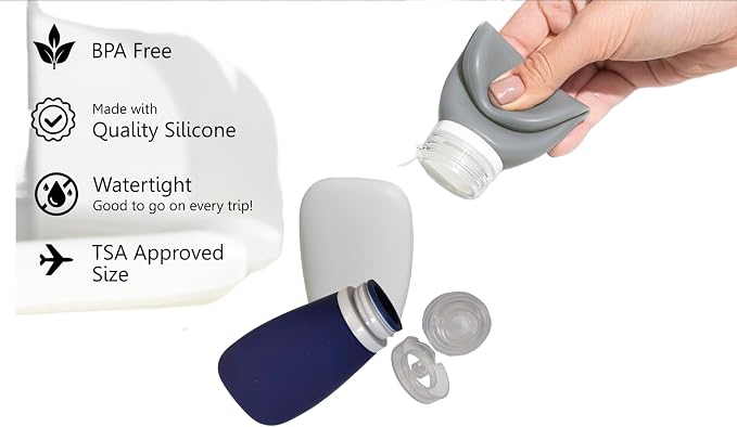 Travel Bottles for Toiletries, TSA Approved 3 oz Leak Proof Silicone Soft - Image 5