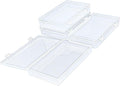 4 Pack Rectangular Clear Plastic Storage Containers Box by Thintinick