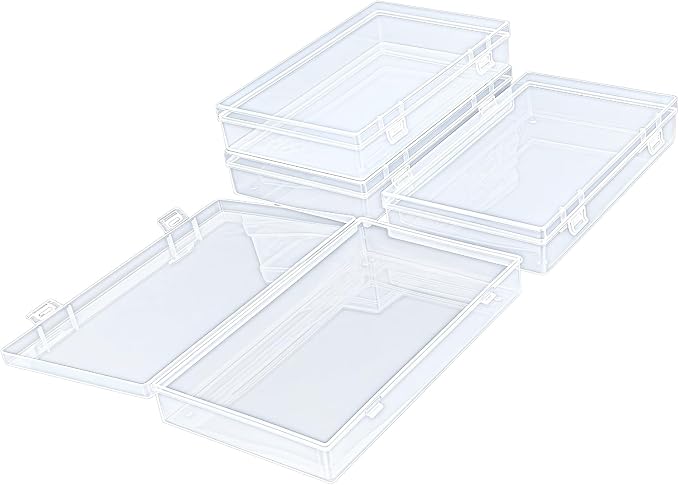 4 Pack Rectangular Clear Plastic Storage Containers Box by Thintinick