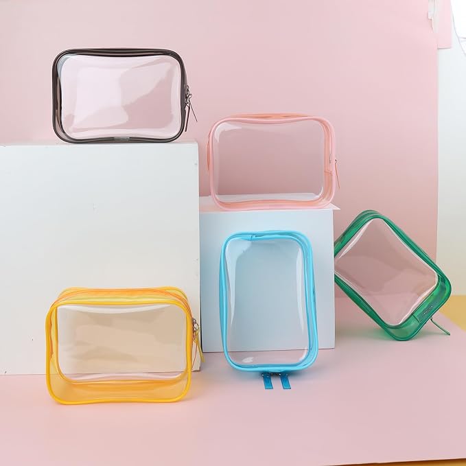 Buminee Clear Pouch Small, 6.6"x2.3"x4.7" Size TSA Approved Toiletry Bag - Image 4