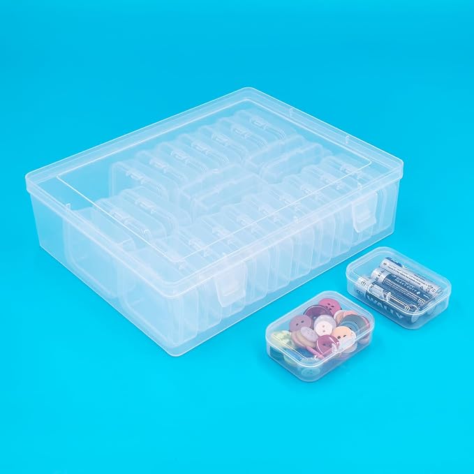Goodma Small Bead Organizers, 54 Pieces Plastic Storage Cases Mini Clear - Image 8