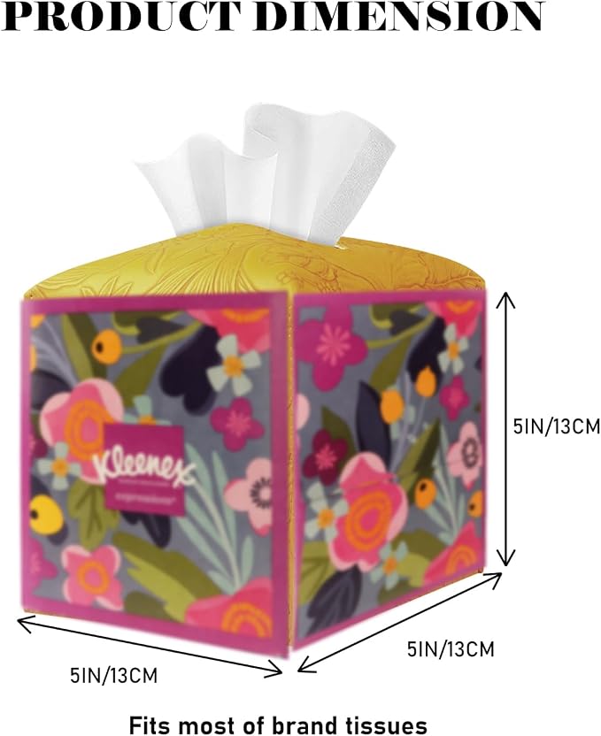 Tissue Box Holder Cover Square Tissue Cube Cover PU Leather Tissue Organizer - Image 6