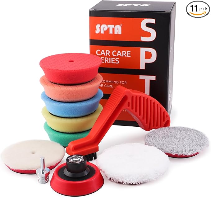 SPTA Drill polishing kit, Car Foam Drill Buffing Pad, Polishing Pads Kit by SPTA